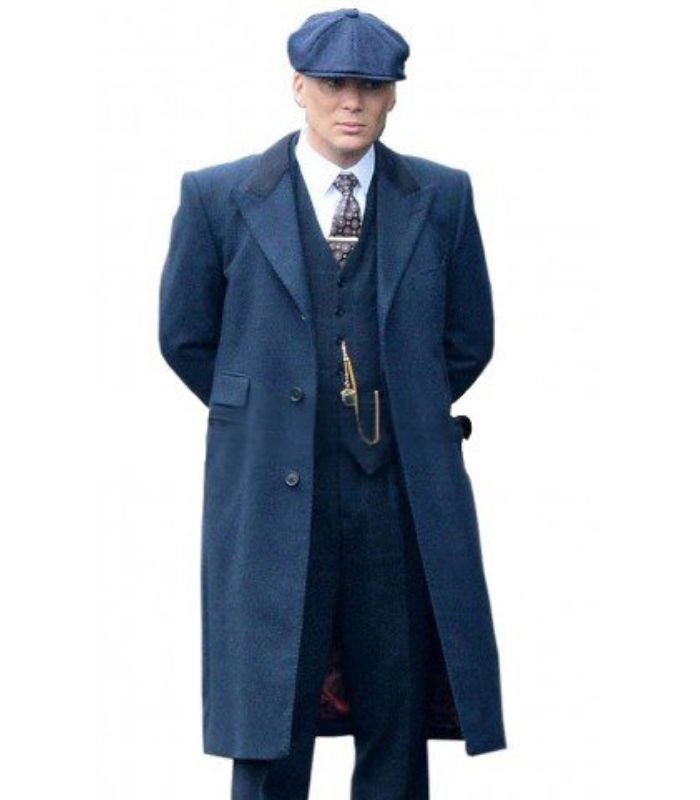 Peaky Blinders Thomas Shelby Blue Wool Trench Coat 